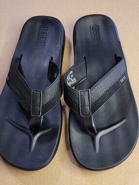 Reef Flip Flop Sandals Mens 10 Black Arch Support Cushioned Comfort Beach Travel
